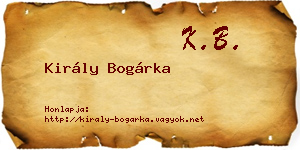 Király Bogárka névjegykártya